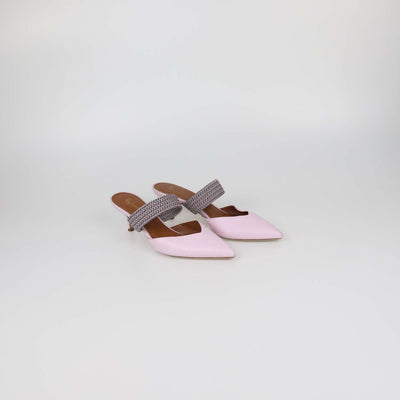 Malone Souliers x Ray Luwolt Pink Leather Cord Maisie Mules