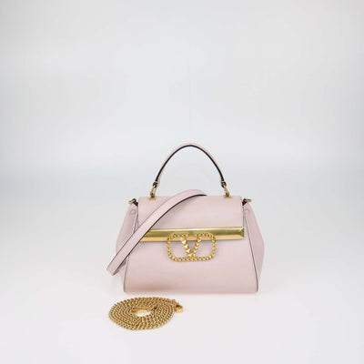 Valentino Light Pink Leather Small Alcove Top Handle Bag