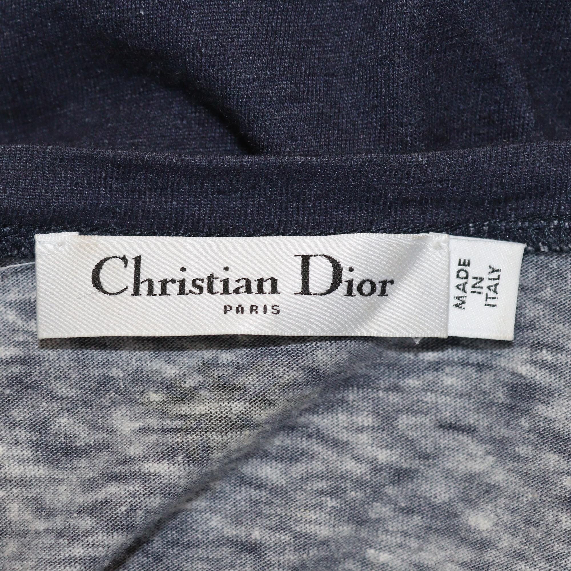 Christian Dior Navy Blue/White Tie Dye J'Adior 8 T Shirt Womens Christian Dior 