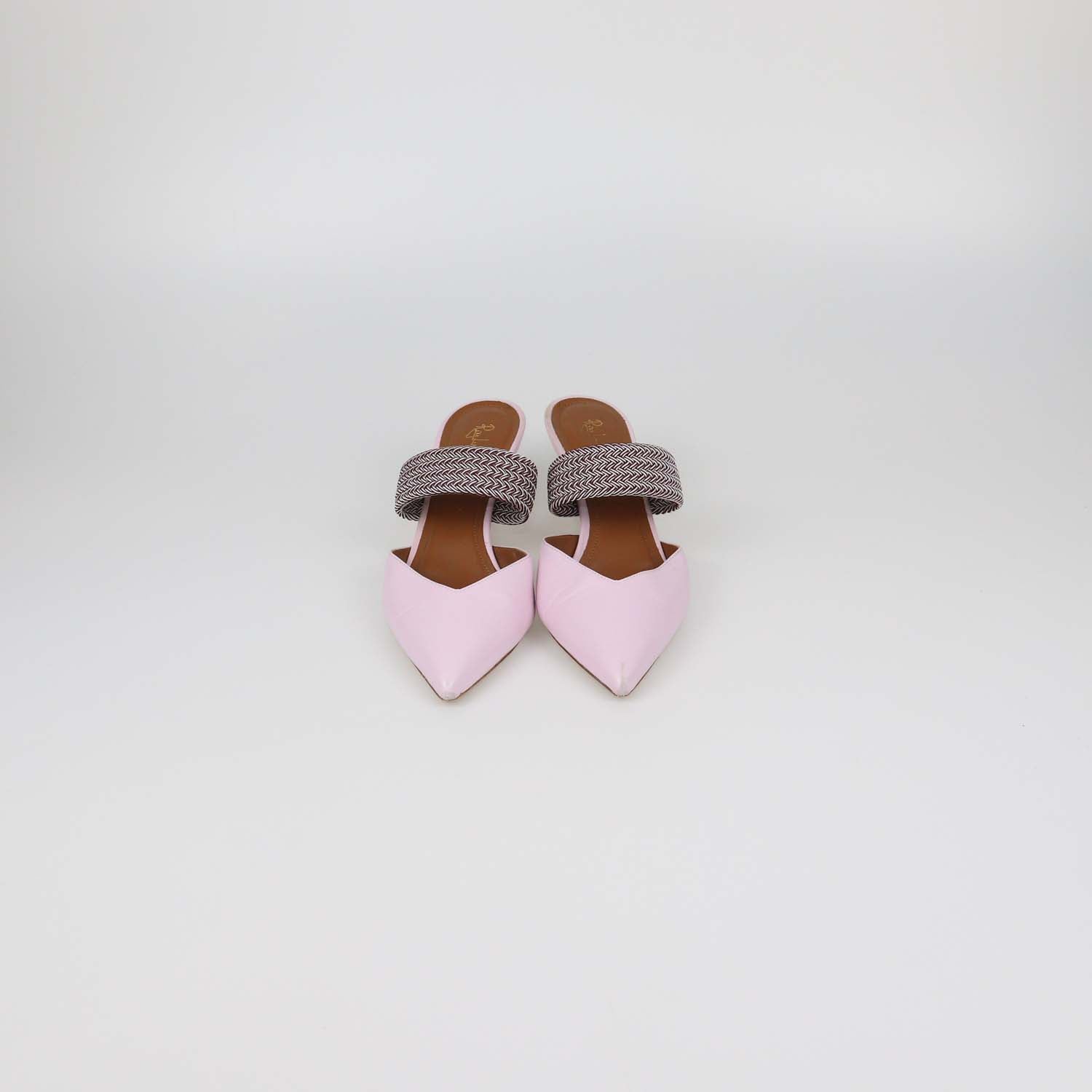 Malone Souliers x Ray Luwolt Pink Leather Cord Maisie Mules