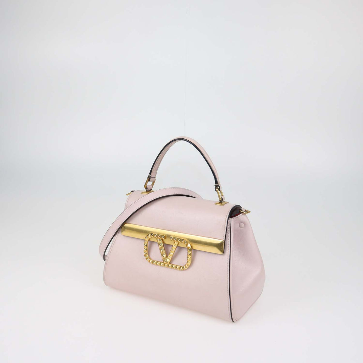 Valentino Light Pink Leather Small Alcove Top Handle Bag