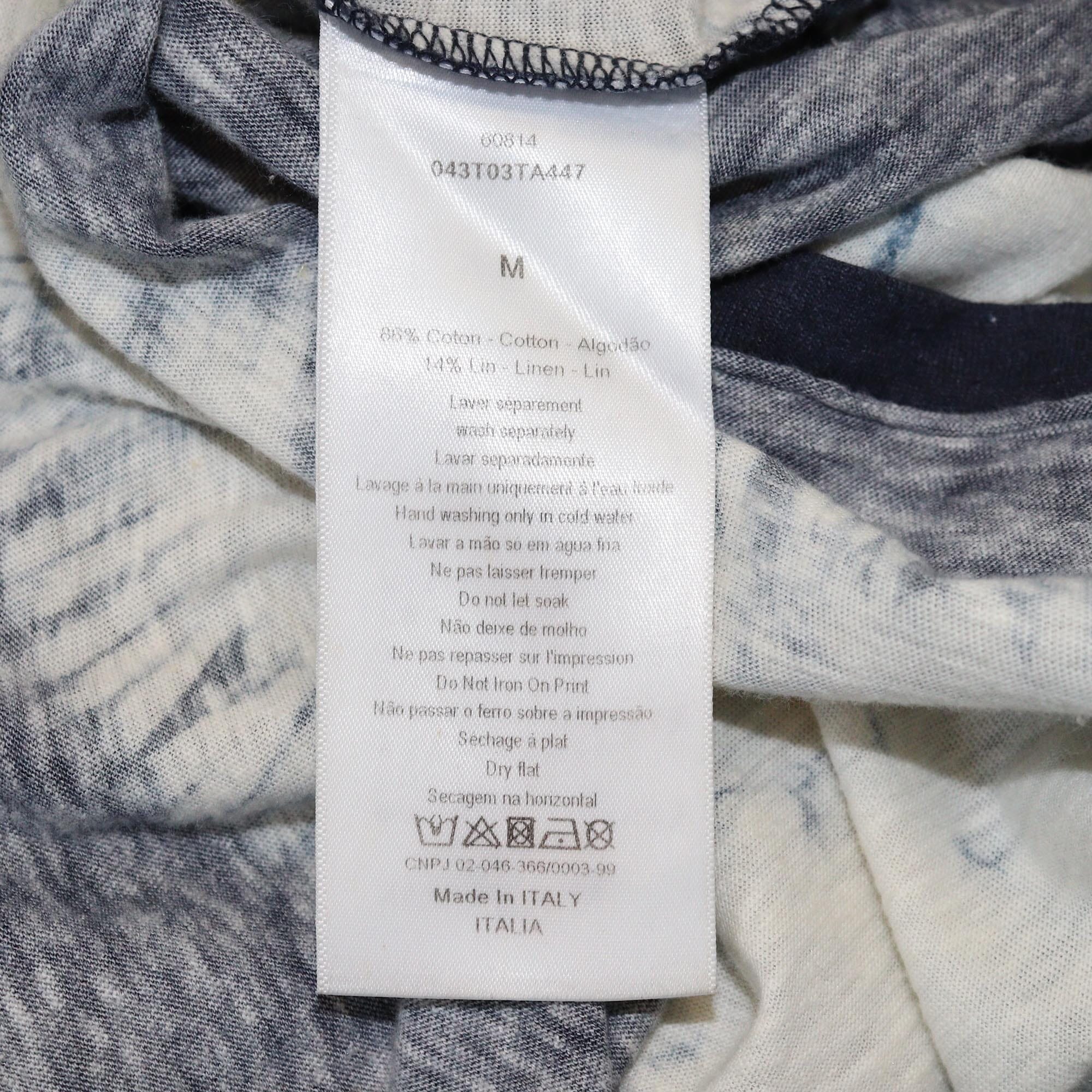 Christian Dior Navy Blue/White Tie Dye J'Adior 8 T Shirt Womens Christian Dior 