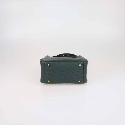 Hermes Vert Cypress Ostrich Mini Lndy Bag