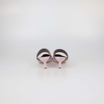 Malone Souliers x Ray Luwolt Pink Leather Cord Maisie Mules