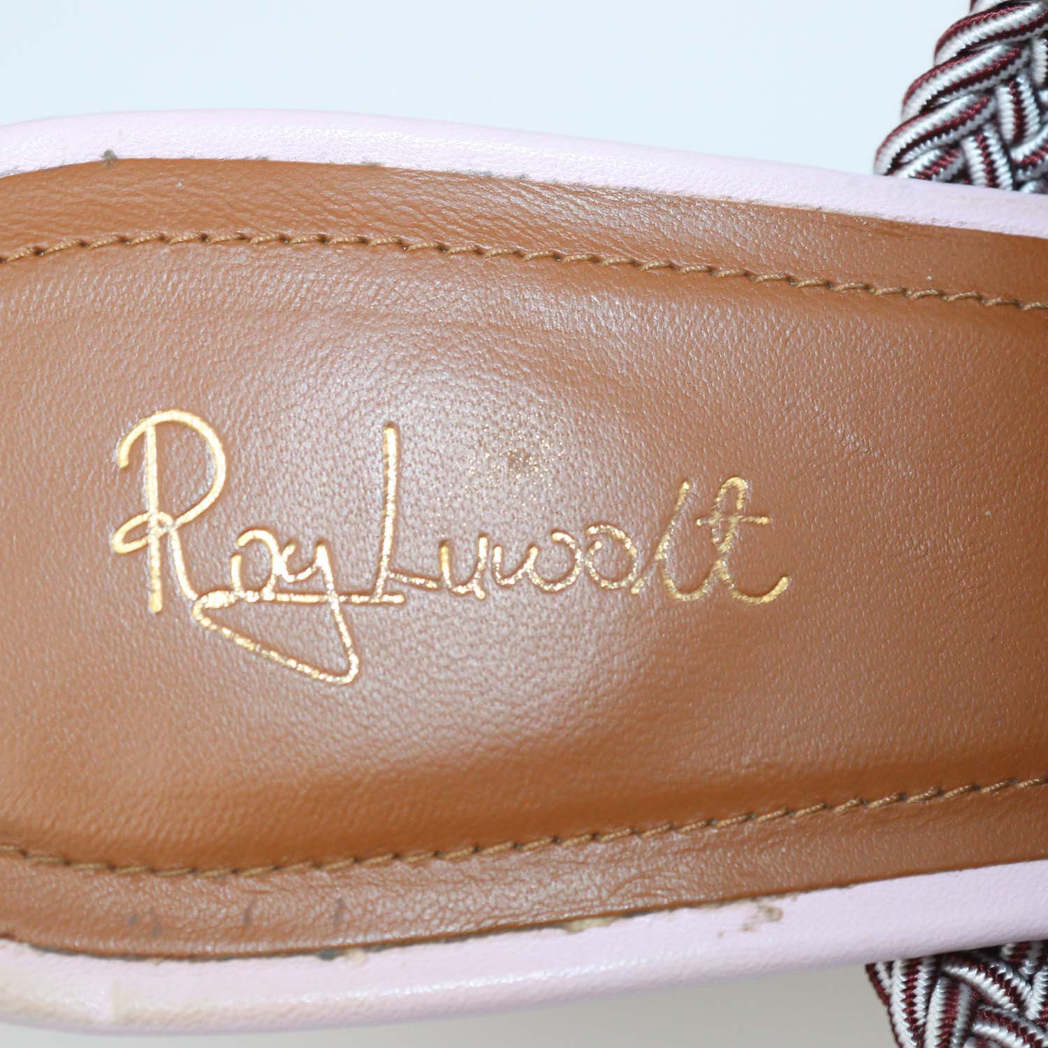 Malone Souliers x Ray Luwolt Pink Leather Cord Maisie Mules