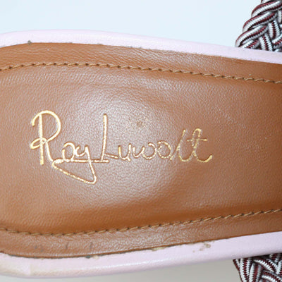 Malone Souliers x Ray Luwolt Pink Leather Cord Maisie Mules