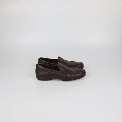 Tod's Dark Brown Leather Slip On Loafers