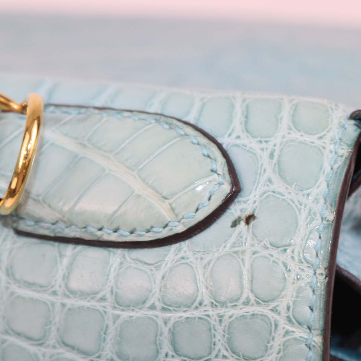 Hermes Blue Saint-Cyr Mississippi Alligator Gold Hardware Kelly 32 Bag