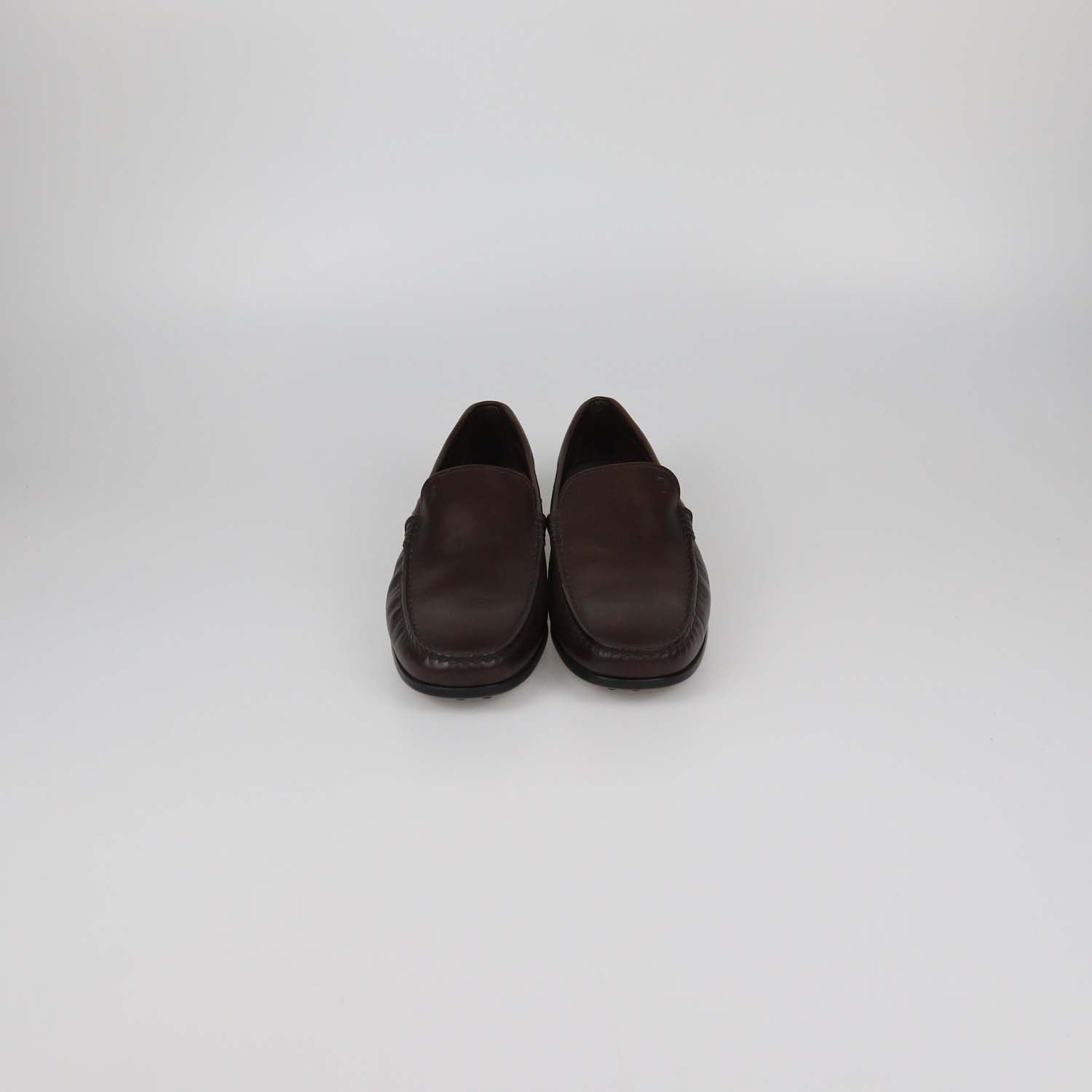 Tod's Dark Brown Leather Slip On Loafers