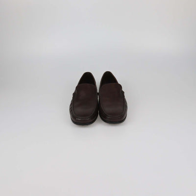 Tod's Dark Brown Leather Slip On Loafers