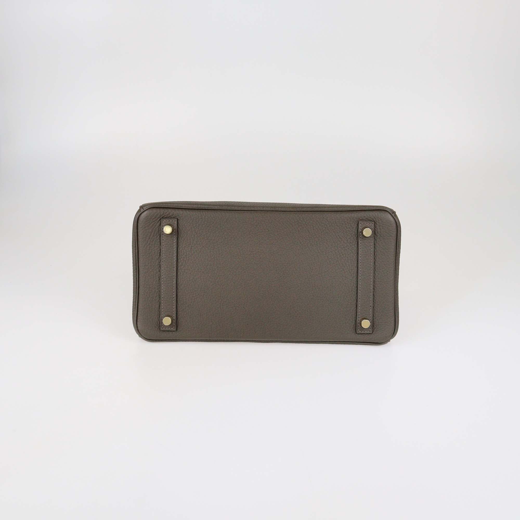 Hermes Gris Meyer Togo Leather Gold Hardware Birkin 30 bag