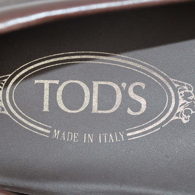 Tod's Dark Brown Leather Slip On Loafers