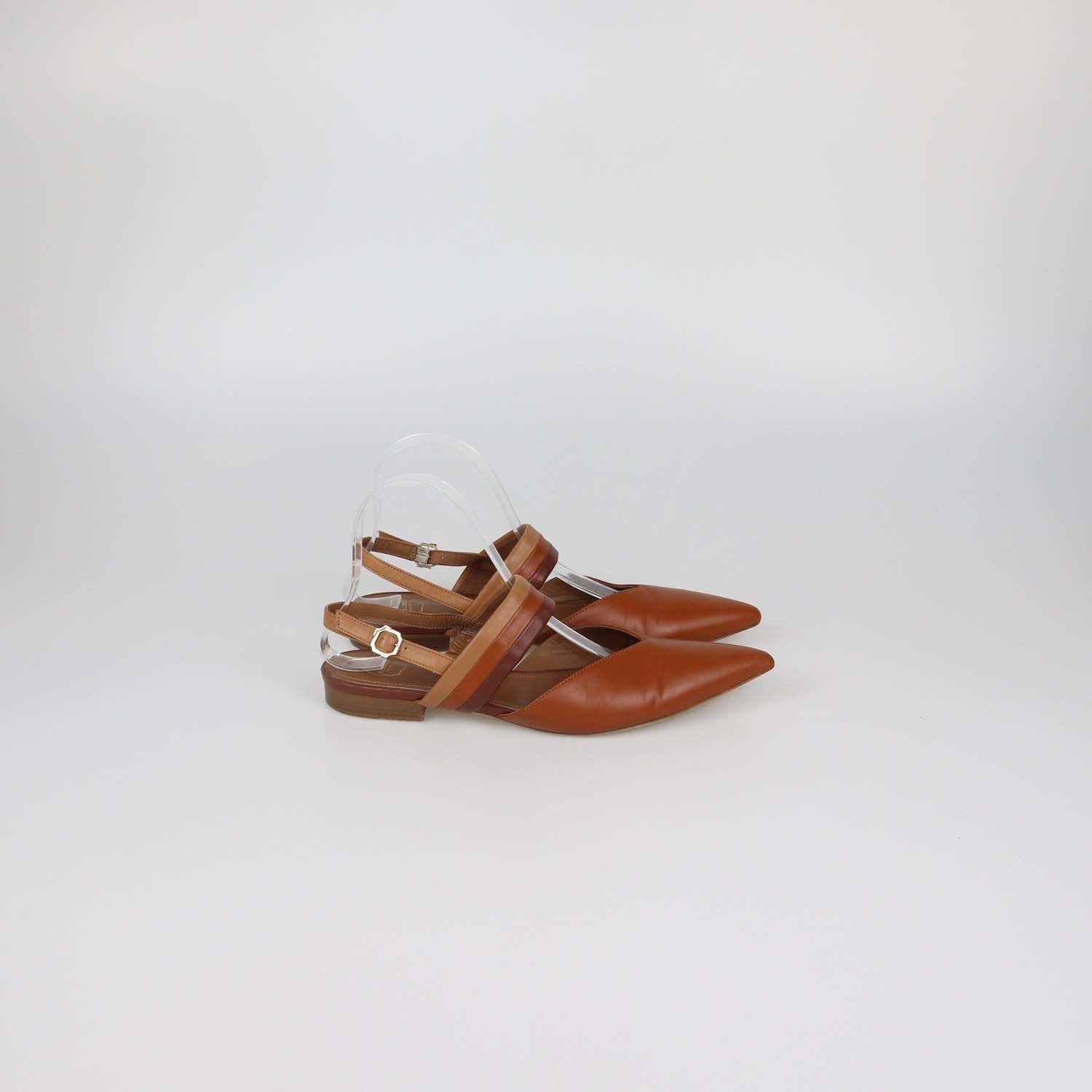 Malone Souliers Brown Leather Maisie Slingback Flats