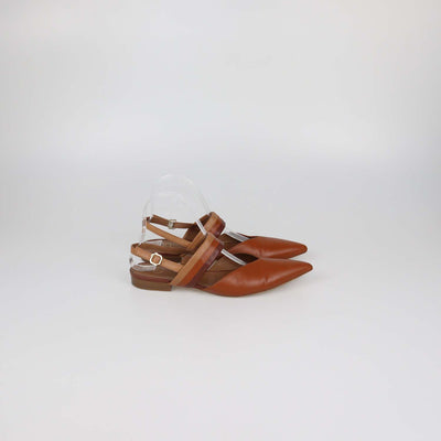 Malone Souliers Brown Leather Maisie Slingback Flats