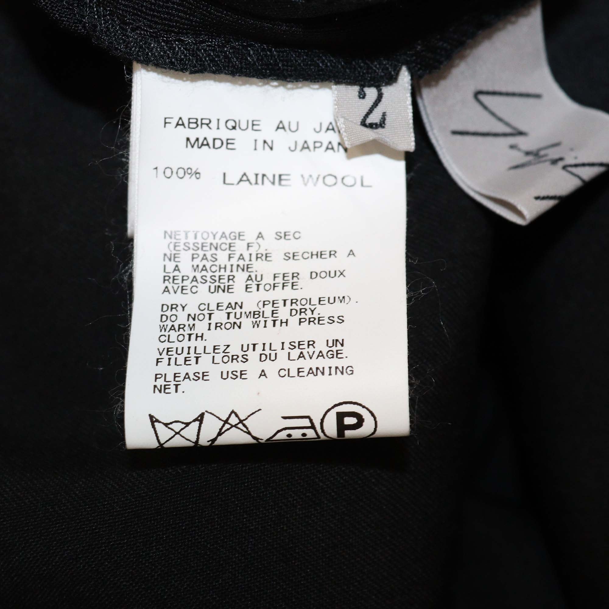 Y's Yohji Yamamoto Black Wool Sleeveless Maxi Dress