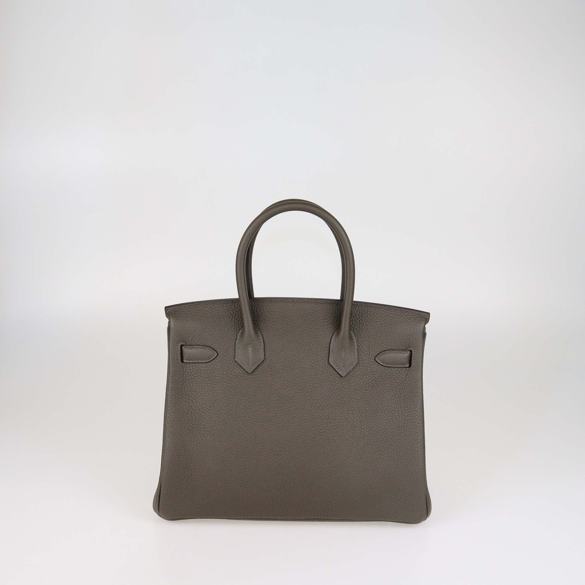 Hermes Gris Meyer Togo Leather Gold Hardware Birkin 30 bag