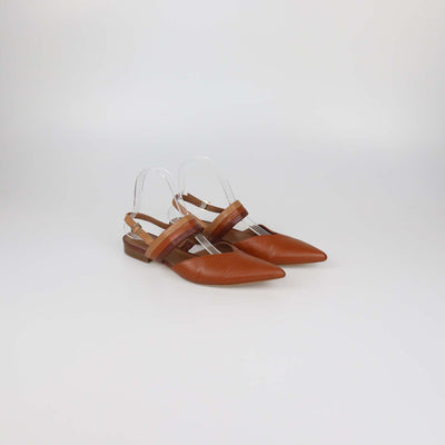 Malone Souliers Brown Leather Maisie Slingback Flats