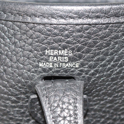 Hermes Black Clemence Leather Evelyne TPM Bag