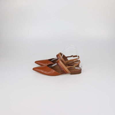 Malone Souliers Brown Leather Maisie Slingback Flats