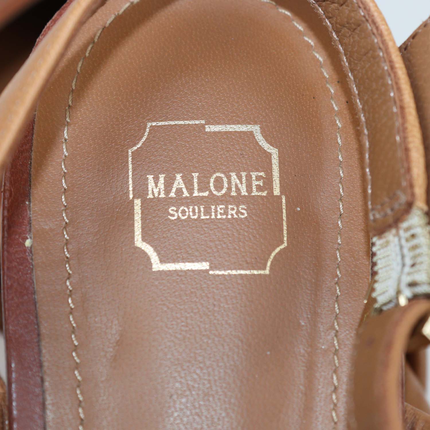 Malone Souliers Brown Leather Maisie Slingback Flats