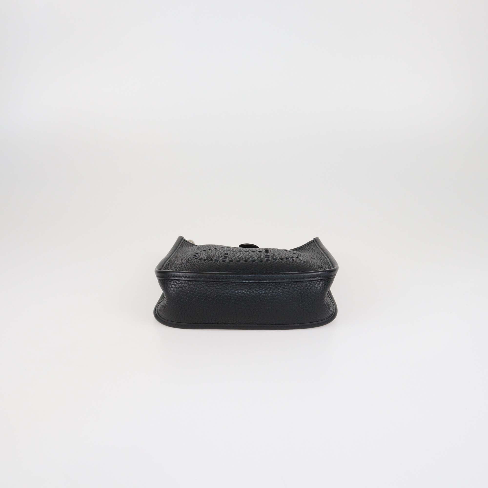 Hermes Black Clemence Leather Evelyne TPM Bag