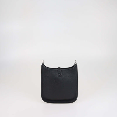 Hermes Black Clemence Leather Evelyne TPM Bag