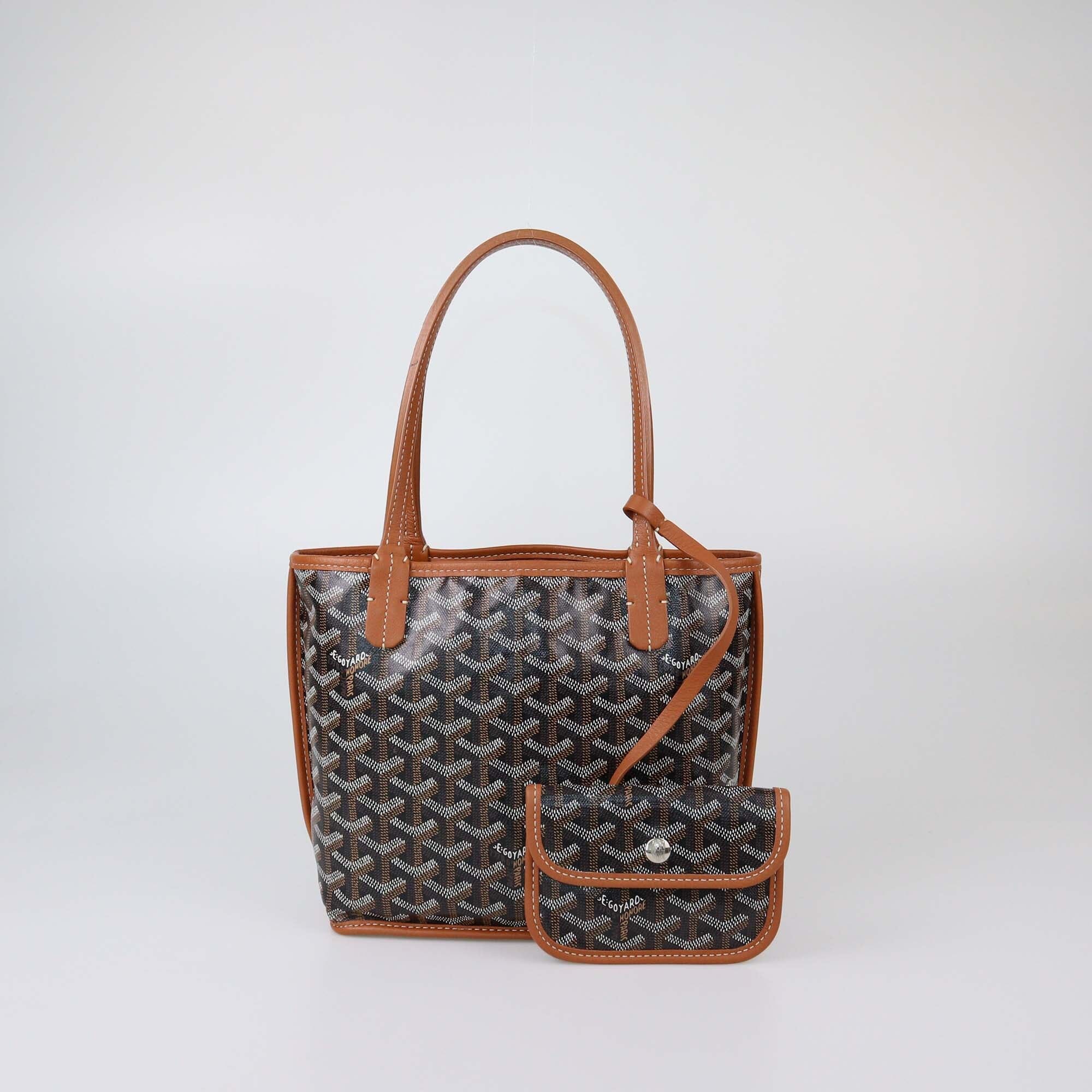 Goyard Brown Goyardine Mini Reversible Anjou Tote Womens Goyard 