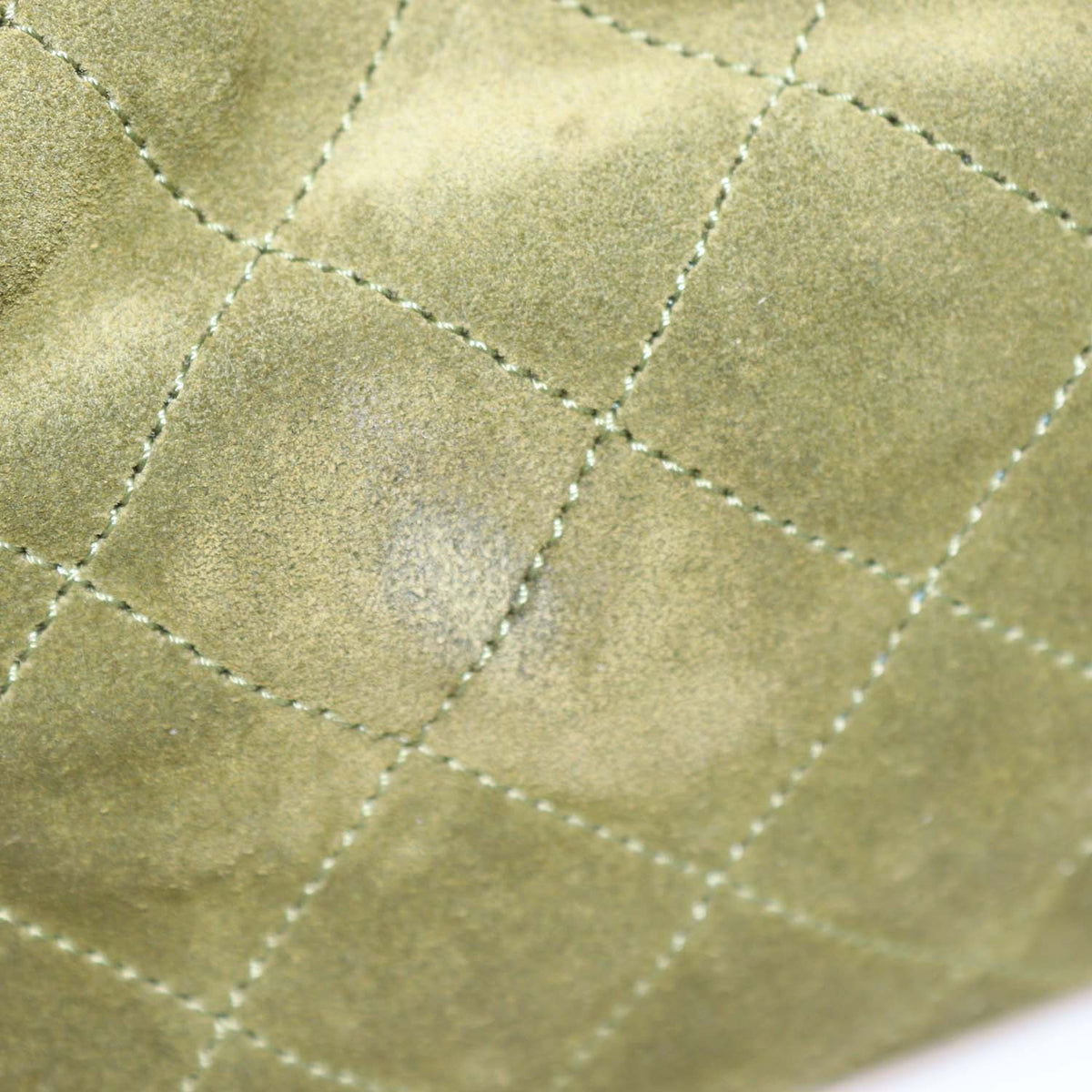 Chanel Khaki Quilted Suede Small 25 Hobo