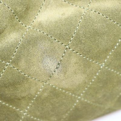 Chanel Khaki Quilted Suede Small 25 Hobo