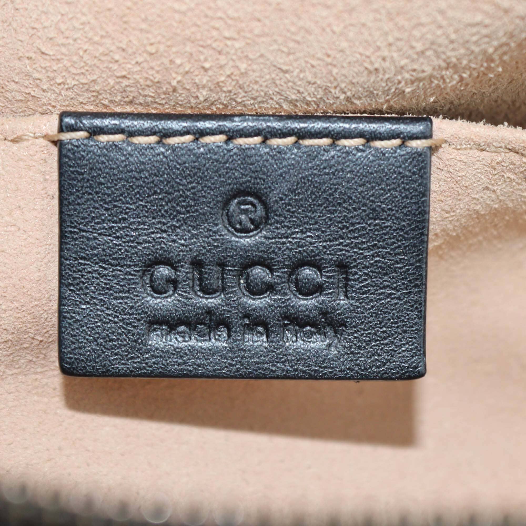 Gucci Black Matelasse GG Leather Marmont Belt Bag Womens Gucci 