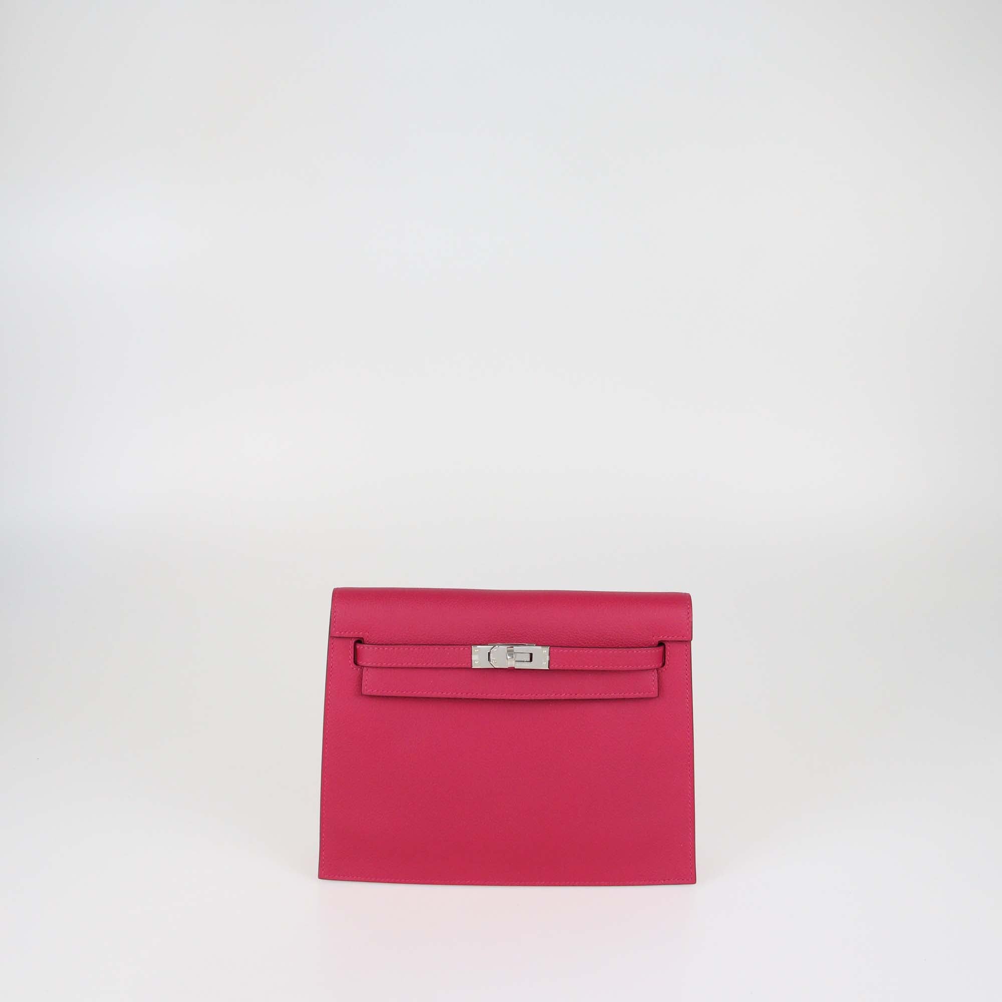 Hermes Framboise Evercolor Leather Kelly Danse Shoulder Bag