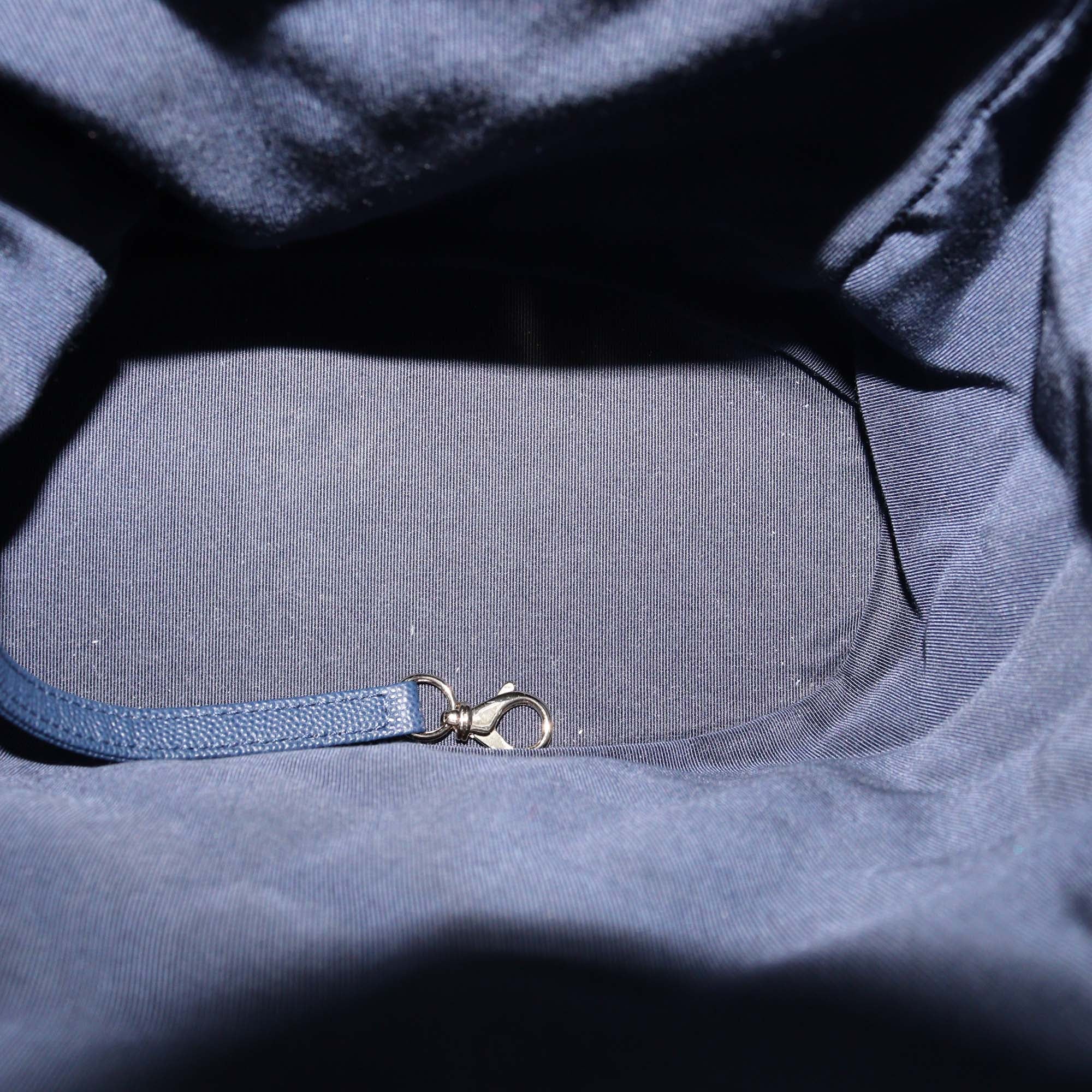 Chanel Navy Blue Quilted Caviar Leather Small Duma Backpack