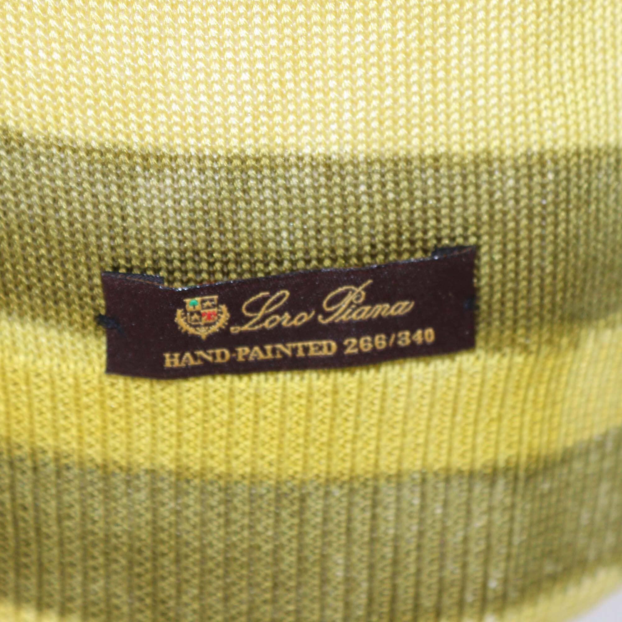 Loro Piana Yellow/Green Striped Patterned Sleeveless Top Womens Loro Piana 