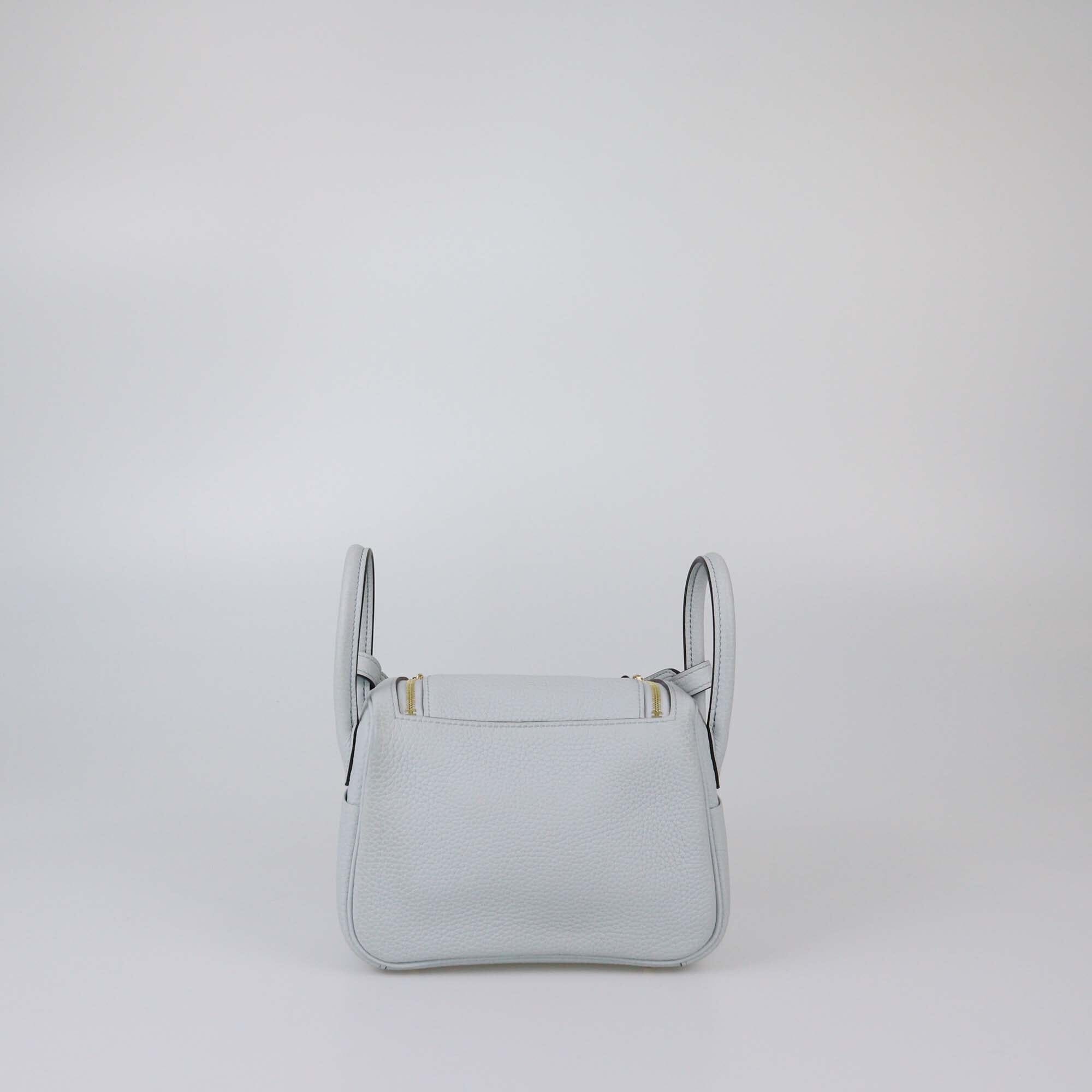 Hermes Bleu Pale Clemence Mini Lindy Bag Womens Hermes 