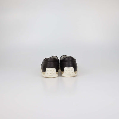 Tod's Dark Brown Leather Slip On Espadrille Flats
