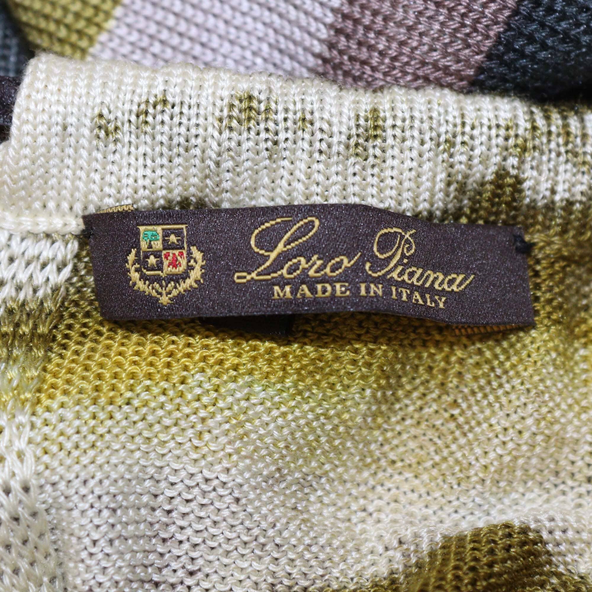 Loro Piana Yellow/Green Striped Patterned Sleeveless Top Womens Loro Piana 