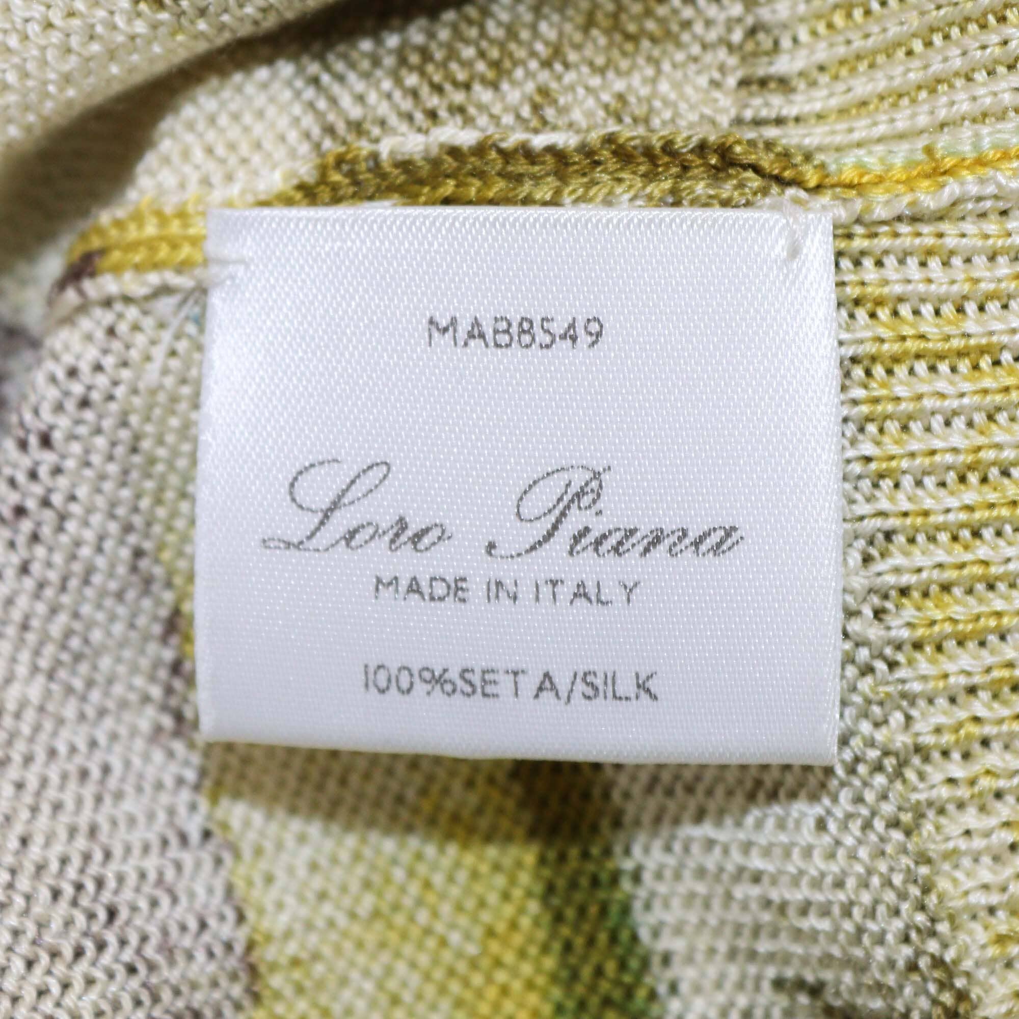 Loro Piana Yellow/Green Striped Patterned Sleeveless Top Womens Loro Piana 