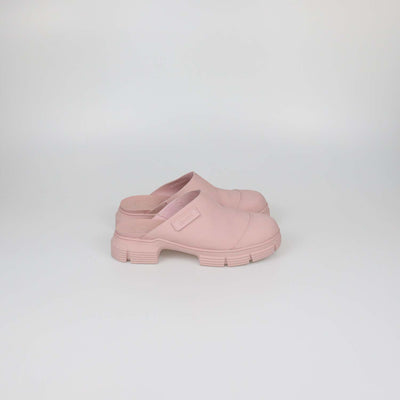 Ganni Pink Rubber City Mules