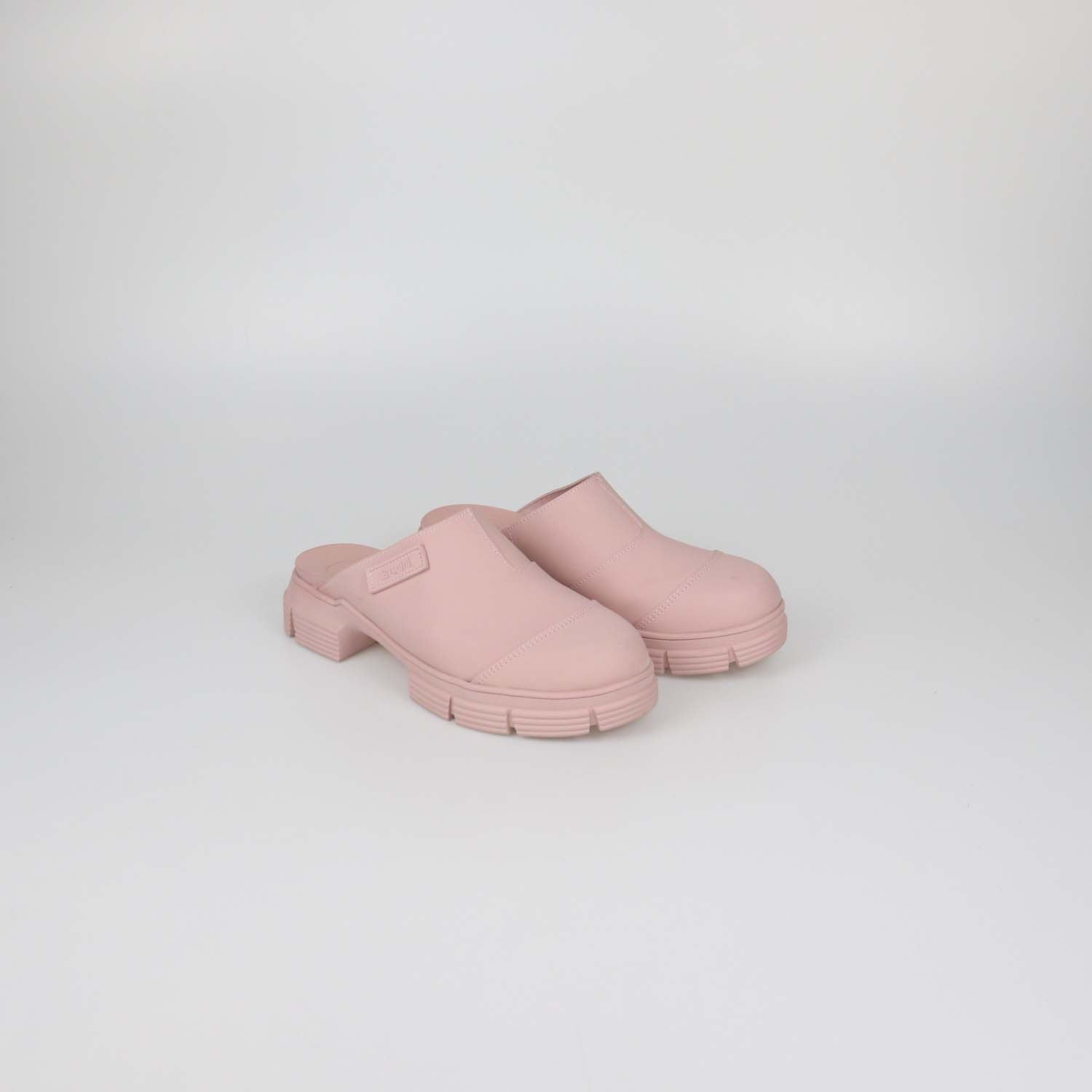 Ganni Pink Rubber City Mules