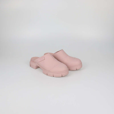 Ganni Pink Rubber City Mules