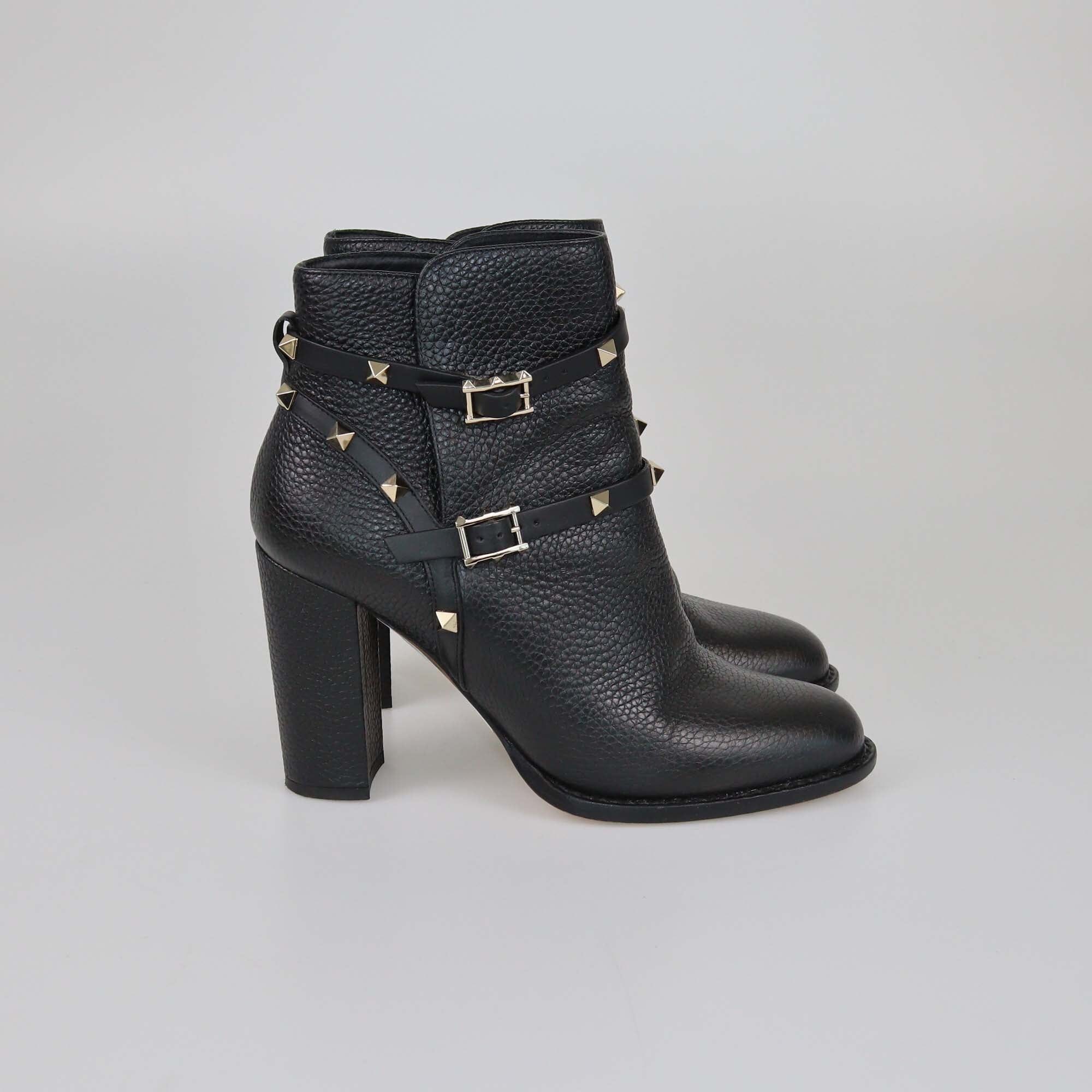 Valentino Black Rockstud Ankle Boots Womens Valentino 