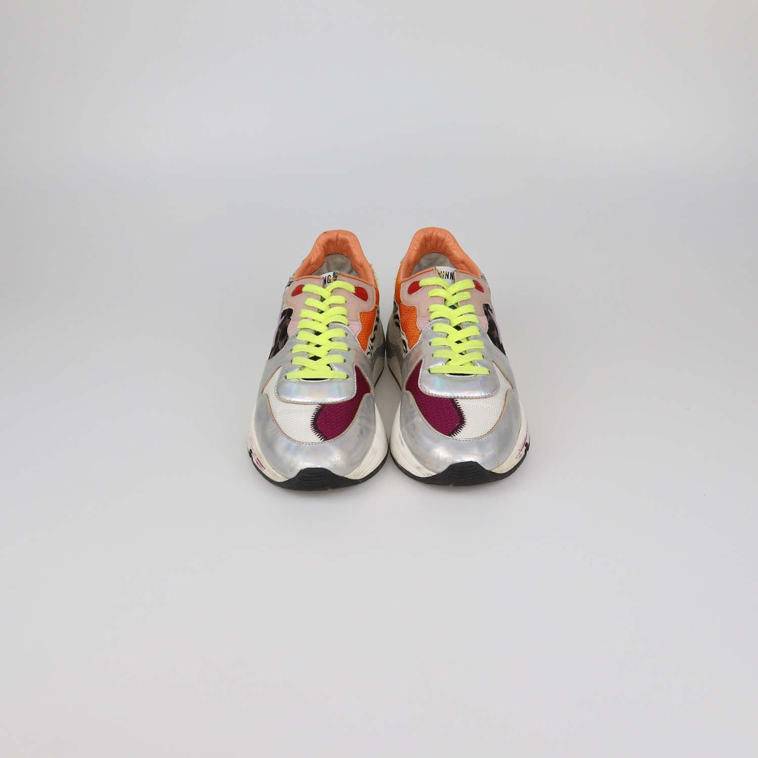 Golden Goose Multicolor Leather and Fabric Running Sole Sneakers