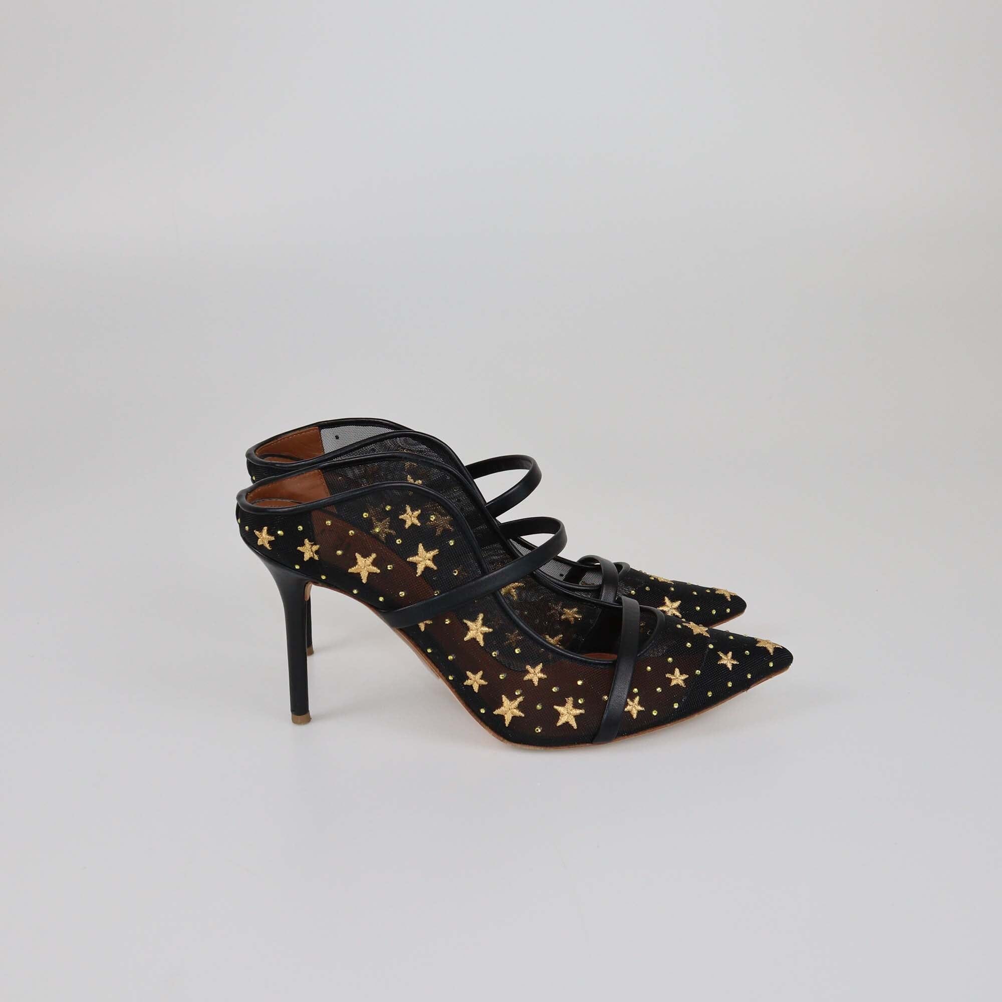 Malone Souliers Black Star Embroidered Maureen Mules Womens Malone Souliers 