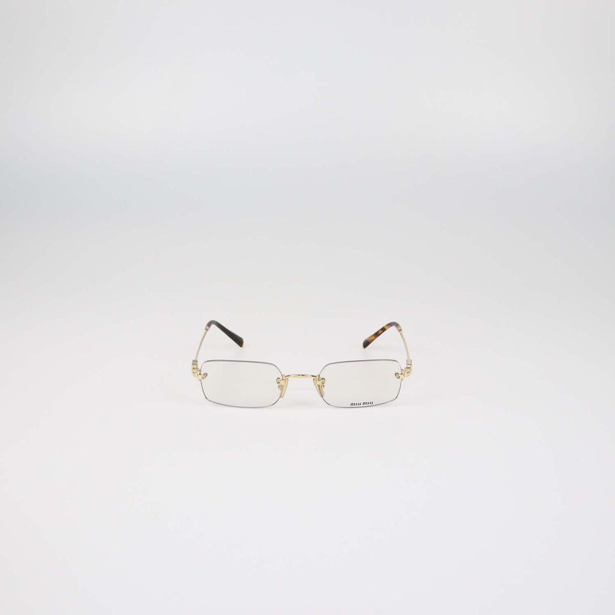 Miu Miu Gold, Blue-ray Transparent Lens Frameless Glasses