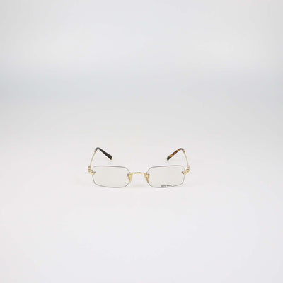 Miu Miu Gold, Blue-ray Transparent Lens Frameless Glasses