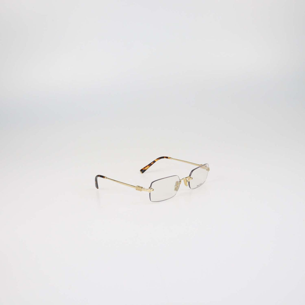 Miu Miu Gold, Blue-ray Transparent Lens Frameless Glasses