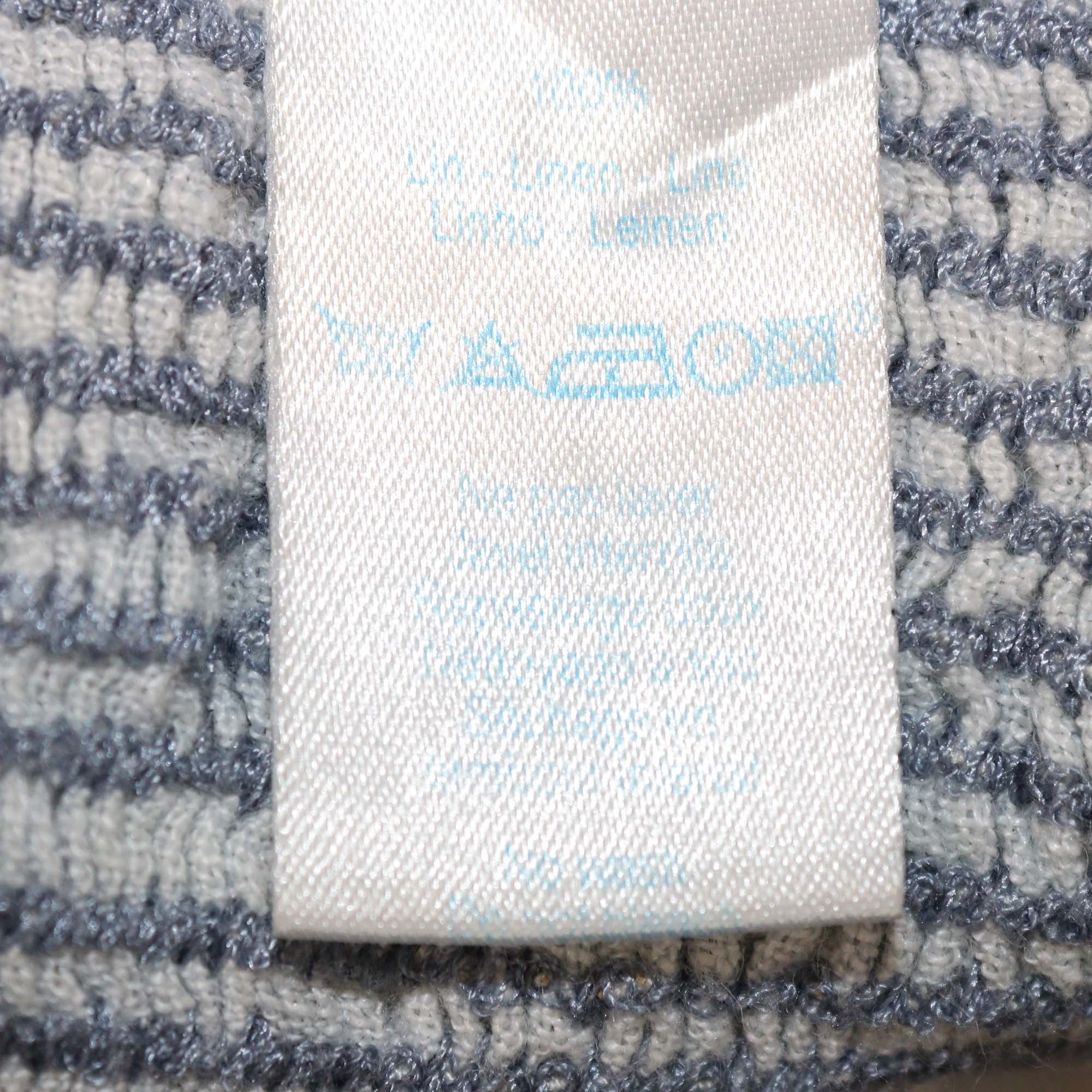 Kenzo Blue Linen Patchwork & Ruffled Button Midi Dress