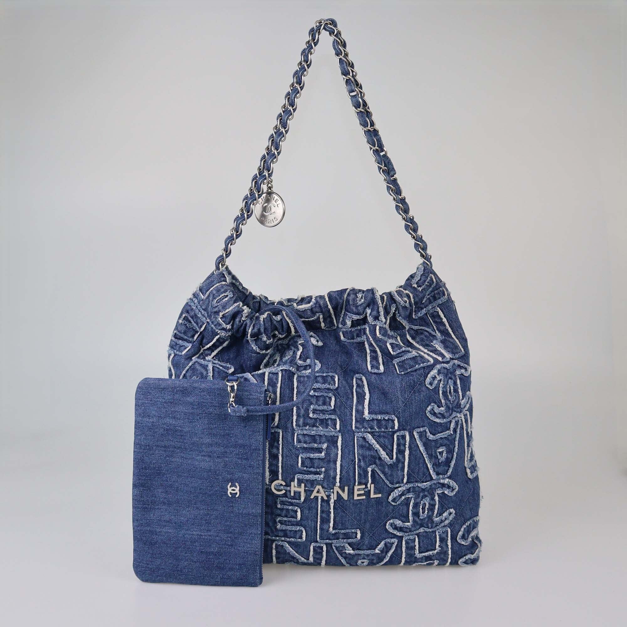 Chanel Blue Patchwork 22 Bag Womens Chanel 