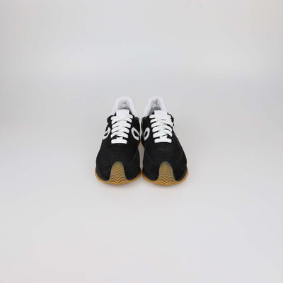 Loewe Black/White Nylon and Suede Flow Runner Low Top Sneakers