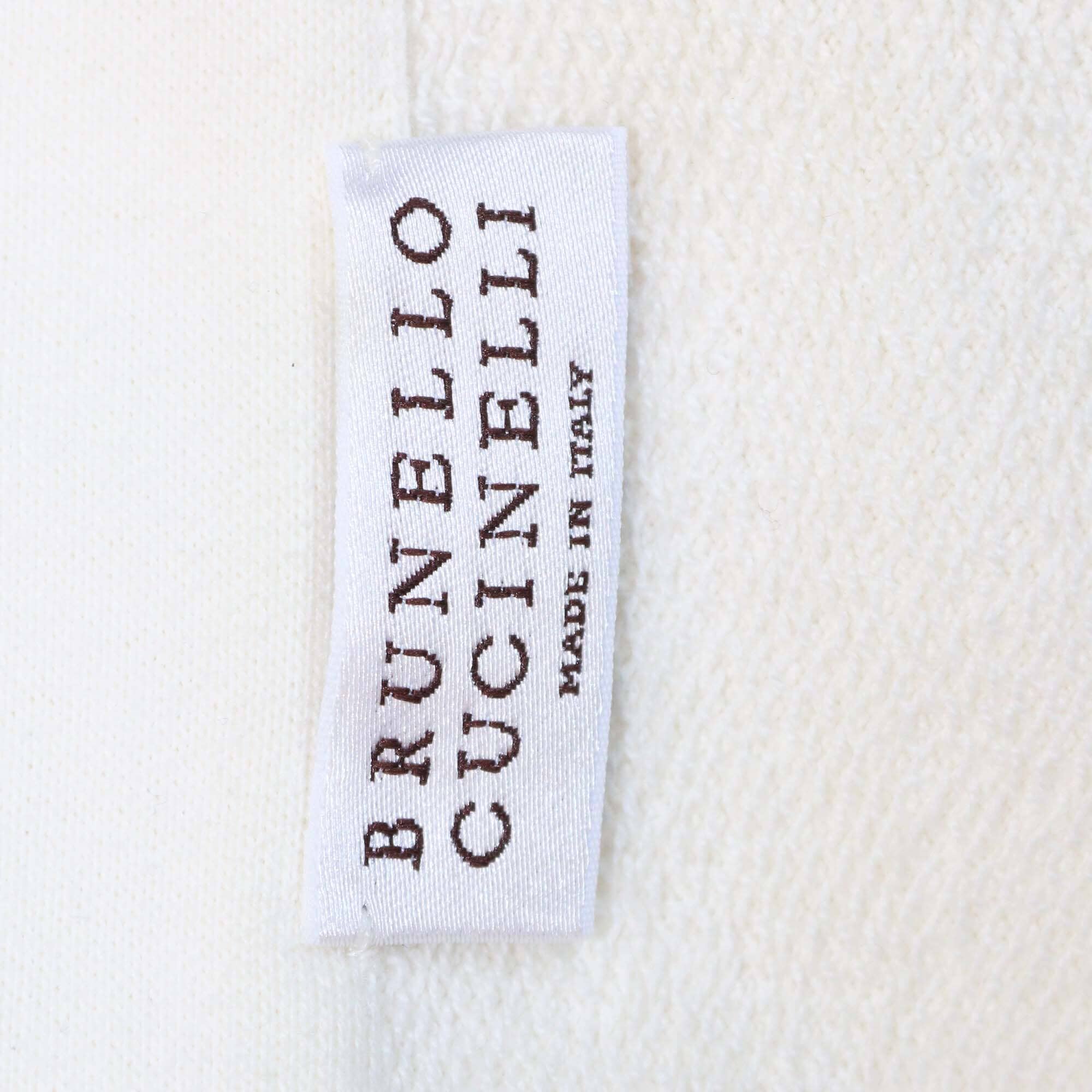Brunello Cucinelli Cream Cotton Bateau Neckline Short Sleeve Sweatshirt Womens Brunello Cucinelli 